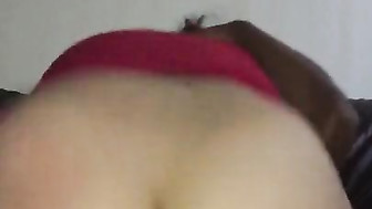 Asian with fat ass rides black cock