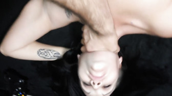 Lick cum off of wife's face
