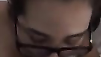 Young wife blowing BBC