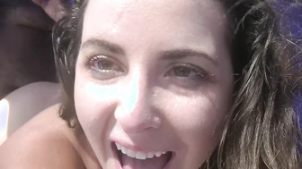 Hot brunnete wife shared with BBC on the beach
