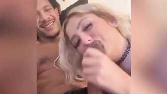 Blonde loves to give blowjobs to BBC