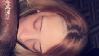 Making love to daddys BBC with throat and tongue