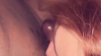 Making love to daddys BBC with throat and tongue