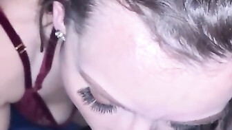 Wet Mouth wife sloppy sucking black cock