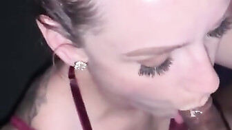 Wet Mouth wife sloppy sucking black cock