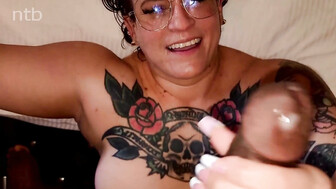 Curvy white girl with glasses fucked hard BBC