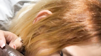 Slutty white gils blows black dick