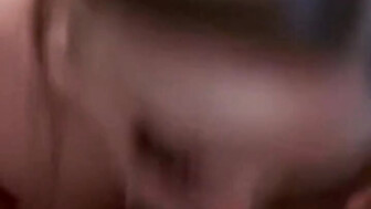 White girlfriend gives the sloppy head to Black cock