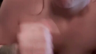 White girlfriend gives the sloppy head to Black cock