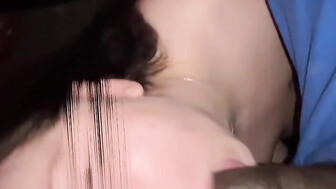 Stuffing hard black dick in her mouth she loves it