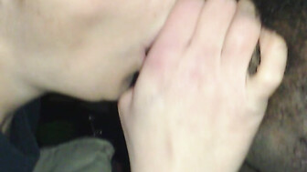 Brunette wife sucks on black cock