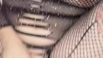 Bouncing tits Hot slut wife dressed up sexy taking black dick