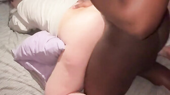 Big ass white girl gets pounded in the hood by Black cock