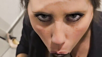 White sexy babe sucked and fucked a black cock