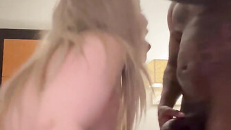 Big ass blonde taking Big black cock doggy