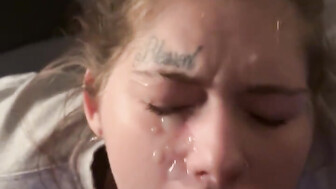 Black stud emptys his balls on sexy girl