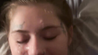 Black stud emptys his balls on sexy girl