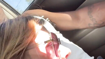 Hot white slut sucking BBC in a UBER