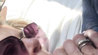 Hot white slut sucking BBC in a UBER