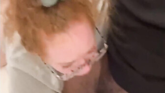 Hot redhead has addiction to sucking Big black cock