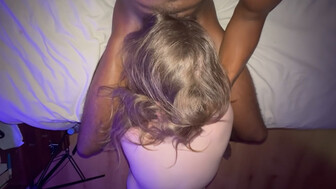 White girl blows black cock