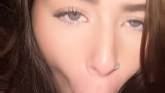 Choking on black cock
