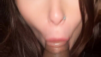 Choking on black cock