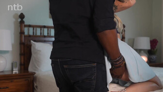 Cute blonde and her cuckold hubby invited BBC bull