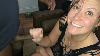 Whore wife sucks BBC and makes hubby film in chastity