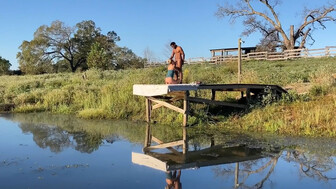 BBC bull and sexy white MILF on the riverbank