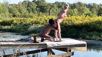 BBC bull and sexy white MILF on the riverbank