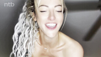 Hot blonde with tattoo got a massage and a big black cock