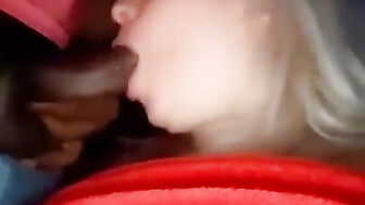 BBC blonde sucking black cock