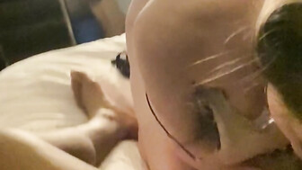 She likes to wake up her black boyfriend with a good blowjob