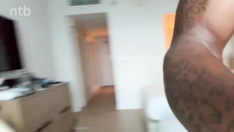 Lovely white girl in sexy lingerie fucked by Massive black cock
