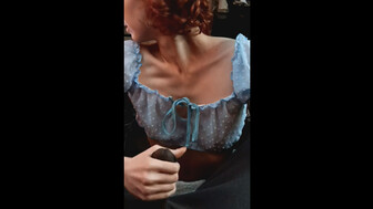 White girl strokes Big black cock