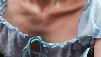 White girl strokes Big black cock