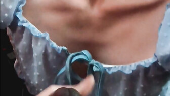 White girl strokes Big black cock