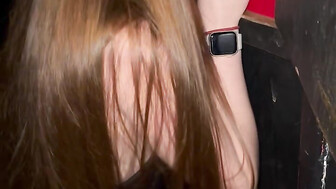Petite redhead teen loves gloryhole bbc cum