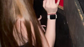 Petite redhead teen loves gloryhole bbc cum
