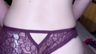 Amateur PAWG rides Big black cock in panties