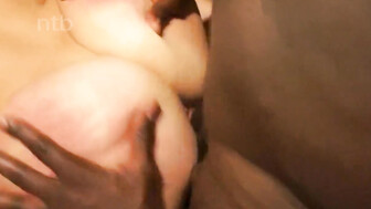 Amazing sexy blonde is happy with this black massive dick