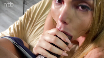 Beautiful white girl sucked and fucked massive BBC