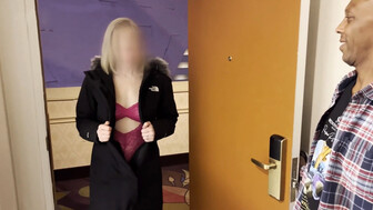 A married beautiful woman visiting a black lover in a hotel