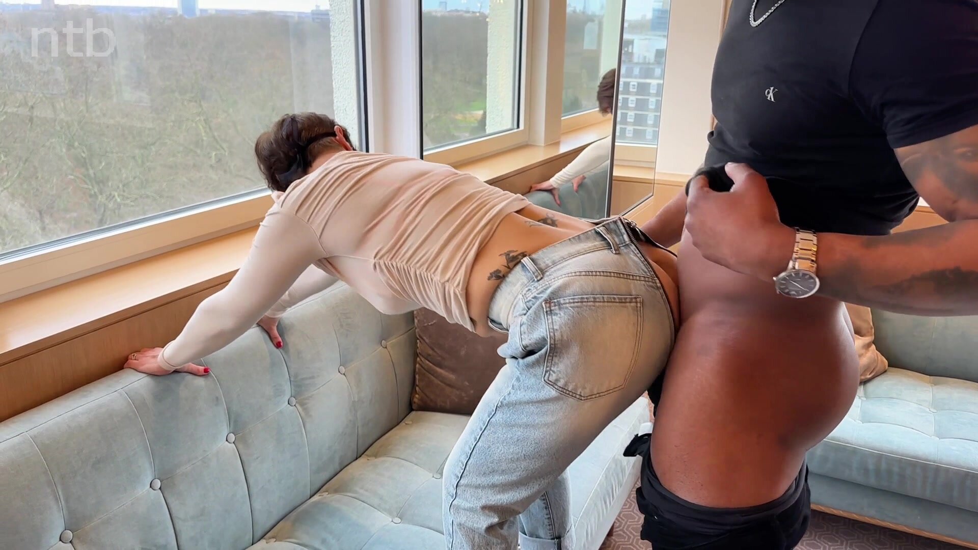 Cuckold hotwife in black mask loves hard BBC