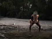 Blond cuckold white wife's bbc fuck session in the outdoors