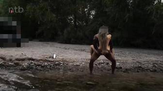 Blond cuckold white wife's bbc fuck session in the outdoors