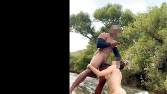 Blond cuckold white wife's bbc fuck session in the outdoors