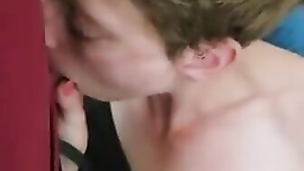 Nikki deepthroats with eye contact