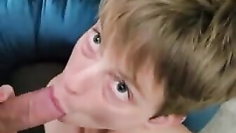 Nikki deepthroats with eye contact